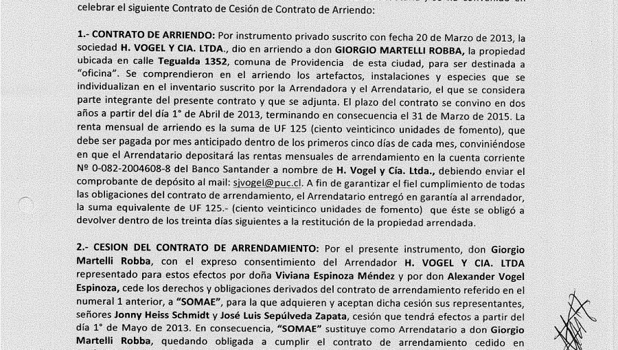 Develan contrato de arriendo que une a la Presidenta Bachelet con Martelli