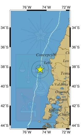 Sismo de 4.8 grados Richter se percibe en la región del Bio Bío