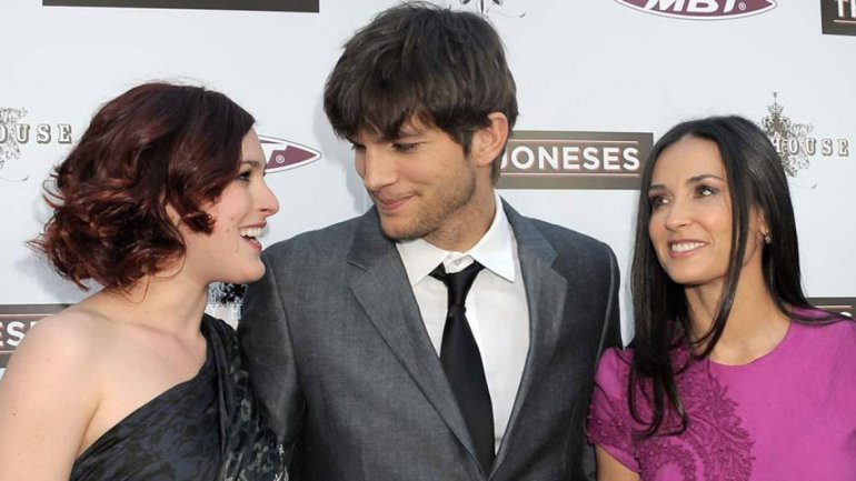 Hija de Demi Moore revela que estaba enamorada de Ashton Kutchet