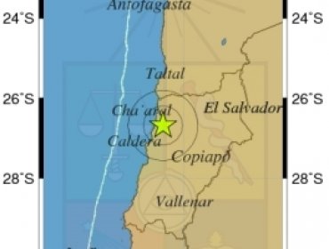 Sismo de 4.0 grados Richter se registra la mañana de este viernes en Chañaral