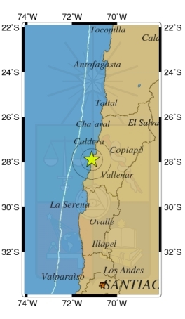 Sismo de 4.4 grados se percibe en la Región de Atacama