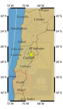 Sismo de 4,7 Richter se registra en Región de Atacama