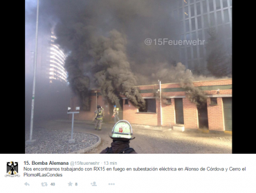 Incendio afectó a subestación eléctrica de Alonso de Córdova en Las Condes