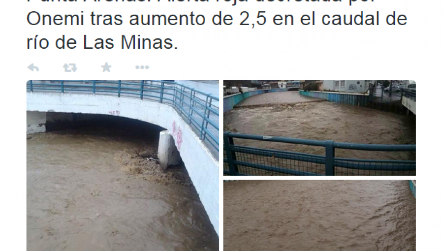 Decretan Alerta Roja en Punta Arenas por intensas precipitaciones