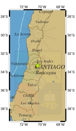 Sismo de leve intensidad se percibe esta noche en Región Metropolitana