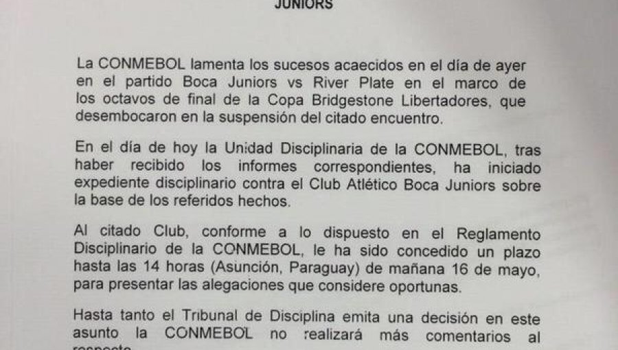 Copa Libertadores: Conmebol abre expediente a Boca y no anuncia sanciones