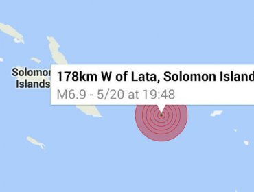 Terremoto de 6,9 sacude el este de las Islas Salomón, en el Pacífico Sur