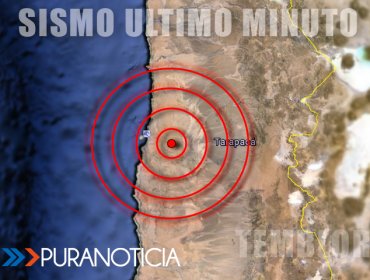 Sismo de 4,1 Richter se percibe en Iquique