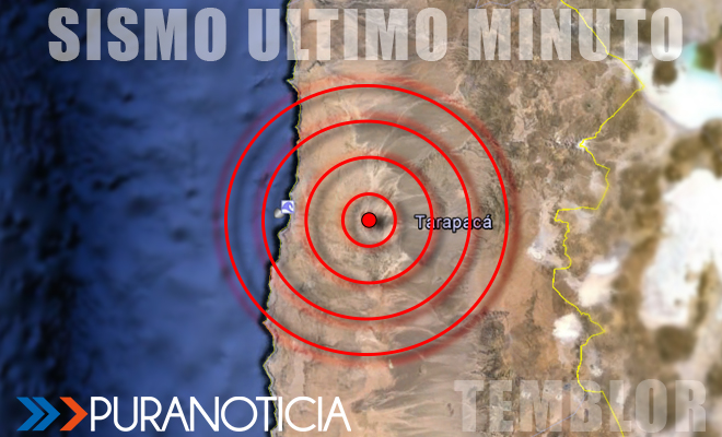 Sismo de 5.3 grados Richter se percibe en la región de Tarapacá