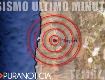 Sismo de 5.3 grados Richter se percibe en la región de Tarapacá