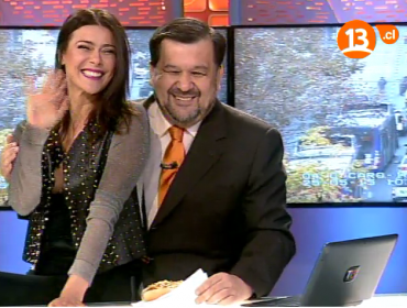 Tonka Tomicic sorprendió en el estudio al conductor de Tele 13 a la hora