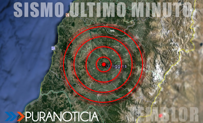 Sismo de 4.9 grados Richter sacudió a las regiones de Valparaíso, O’Higgins y Maule