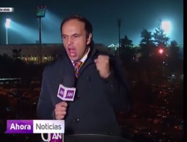 La divertida reacción del periodista de Mega al celebrar el gol de Alexis Sánchez que fue anulado