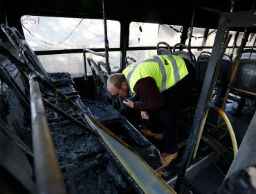 Bus del Transantiago se incendia en pleno recorrido