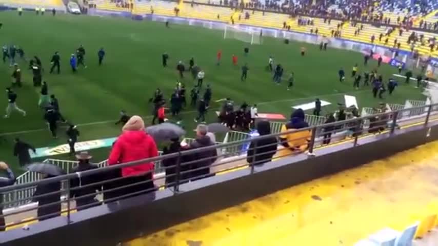 Video: Batalla campal entre los hinchas de Everton y Wanderers