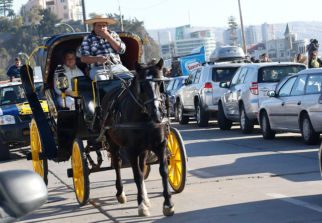 Viña del Mar: Carro Victoria se parte por la mitad y su ocupante queda atrapado