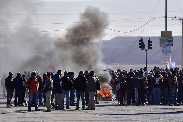 División Salvador paraliza por bloqueos de trabajadores contratistas de Codelco