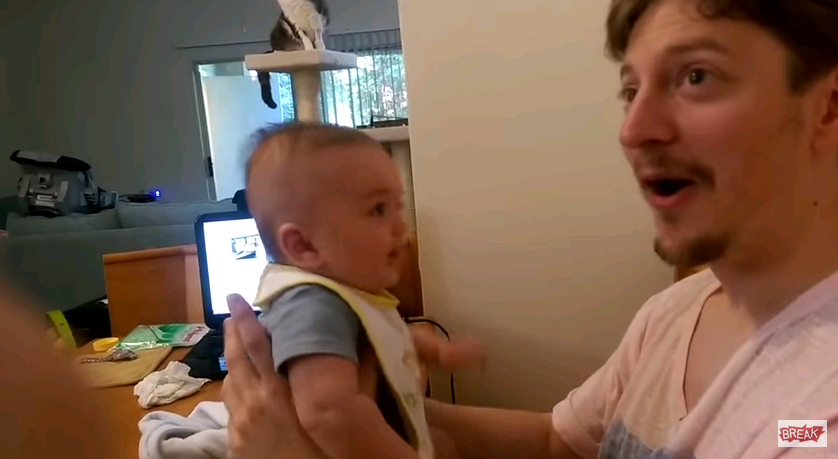 Video: Bebé de tres meses sorprende a su padre al decir “te quiero”