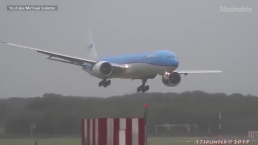 Video: El inestable aterrizaje de un Boeing 777 en Holanda