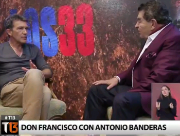 Los llamativos calcetines de Don Francisco en entrevista a Antonio Banderas que causaron furor en redes sociales