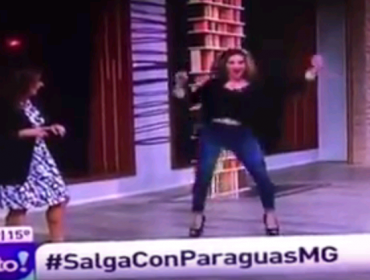Karen Paola muestra más de la cuenta mientras bailaba en Mucho Gusto