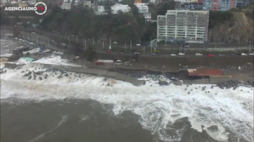 Video: Impresionante vista aérea de las marejadas en el borde costero de Viña del Mar