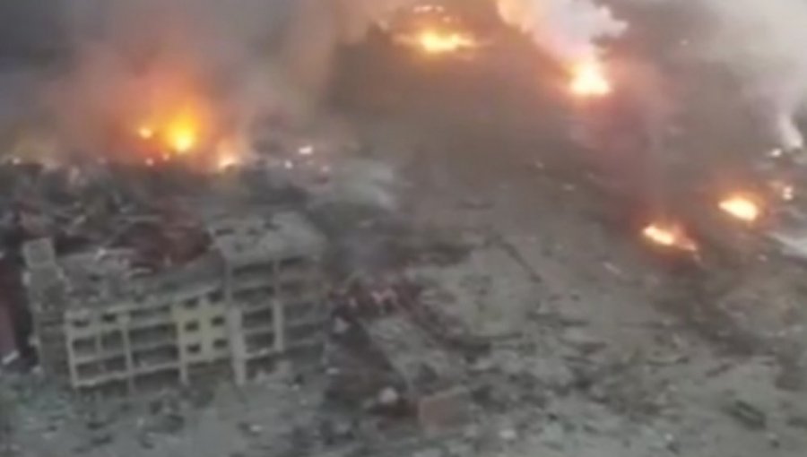 Video: Así luce desde el aire la ciudad china de Tianjin luego de la increíble explosión