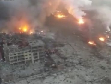 Video: Así luce desde el aire la ciudad china de Tianjin luego de la increíble explosión