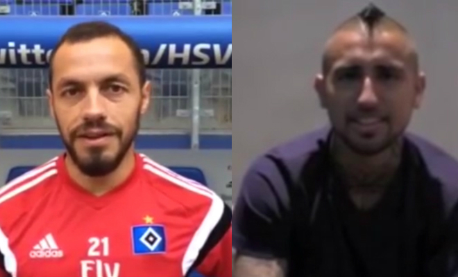 Video: Marcelo Díaz y Arturo Vidal se saludan previo al encuentro de sus equipos en la Bundesliga