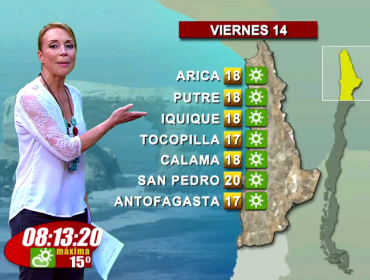 Karen Doggenweiler reemplazó a Iván Torres y dio el pronóstico del tiempo