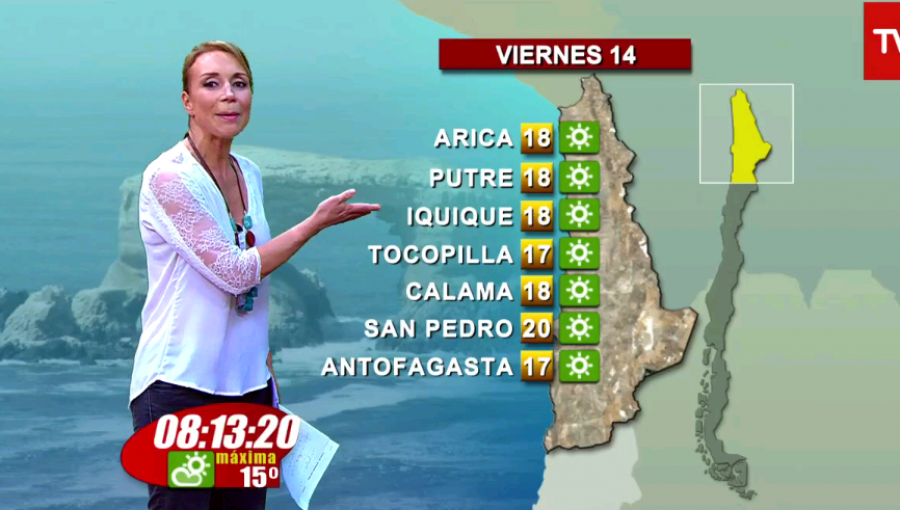 Karen Doggenweiler reemplazó a Iván Torres y dio el pronóstico del tiempo