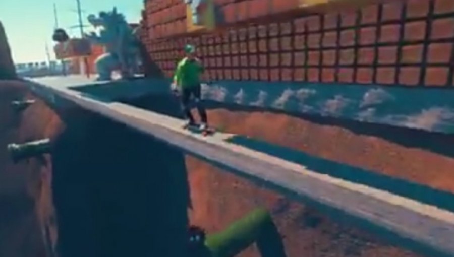Video: Increíble montaje de “Mario Kart” sobre una tabla de longboard