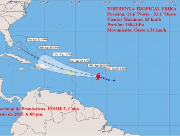 Tormenta tropical Erika se fortalece y apunta a Florida como huracán