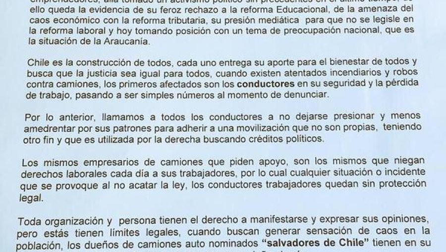 Camioneros llegan a La Moneda: Minuto a Minuto