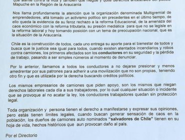 Camioneros llegan a La Moneda: Minuto a Minuto