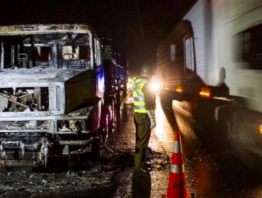 Nuevo ataque incendiario a un camión se registra en la Región de la Araucanía