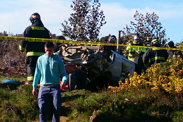 Dos muertos y un herido grave en accidente en la ruta Lebu-Arauco