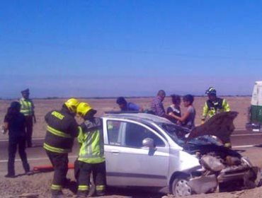 Cuatro jóvenes lesionados en accidente en ruta Iquique-Pozo Almonte