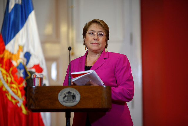 Presidenta Bachelet: “No veo ninguna razón para renunciar, ni quiero renunciar”