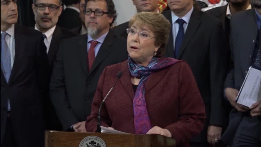 Video: La Presidenta Michelle Bachelet emite una declaración tras conocer el fallo de la Corte Internacional de Justicia de La Haya.