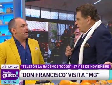Don Francisco se pasea por matinales: En Mucho Gusto dijo “Todos al 13”