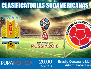 Hora del partido Uruguay vs Colombia