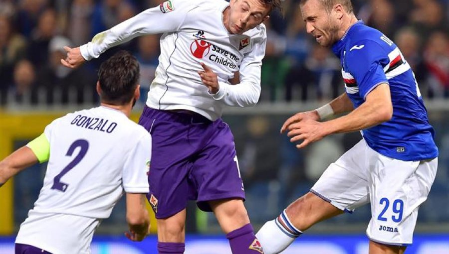 Fiorentina con Matías Fernández vence a Sampdoria y alcanzó a Inter en la cima