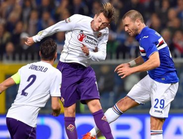 Fiorentina con Matías Fernández vence a Sampdoria y alcanzó a Inter en la cima