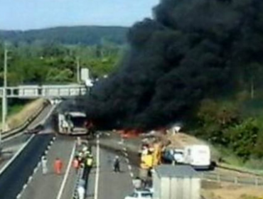 Chocaron dos camiones en la Ruta del Itata: Hay un muerto