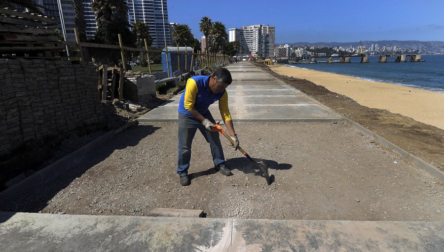 Recuperación de borde costero de Viña del Mar presenta avance cercano al 85%