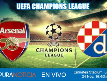 En Vivo Champions League: Arsenal vs Dinamo Zagreb