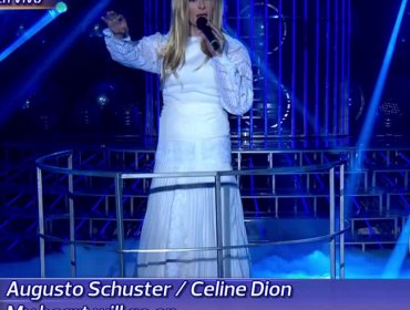 Augusto Schuster se luce con imitación de Celine Dion