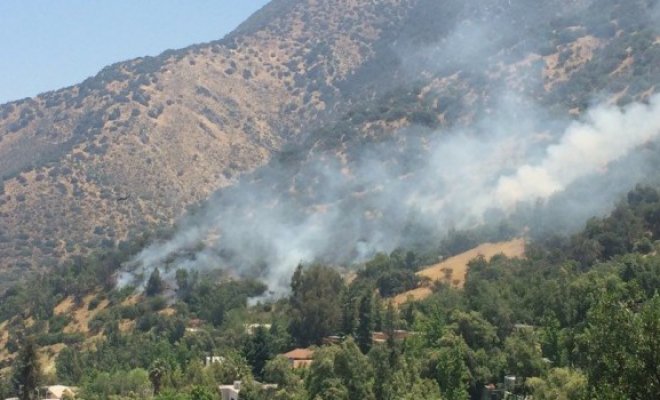 Incendio forestal afecta al cerro Manquehue