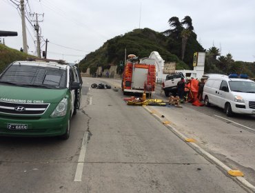 Viña del Mar: Brutal accidente deja motocicleta destrozada